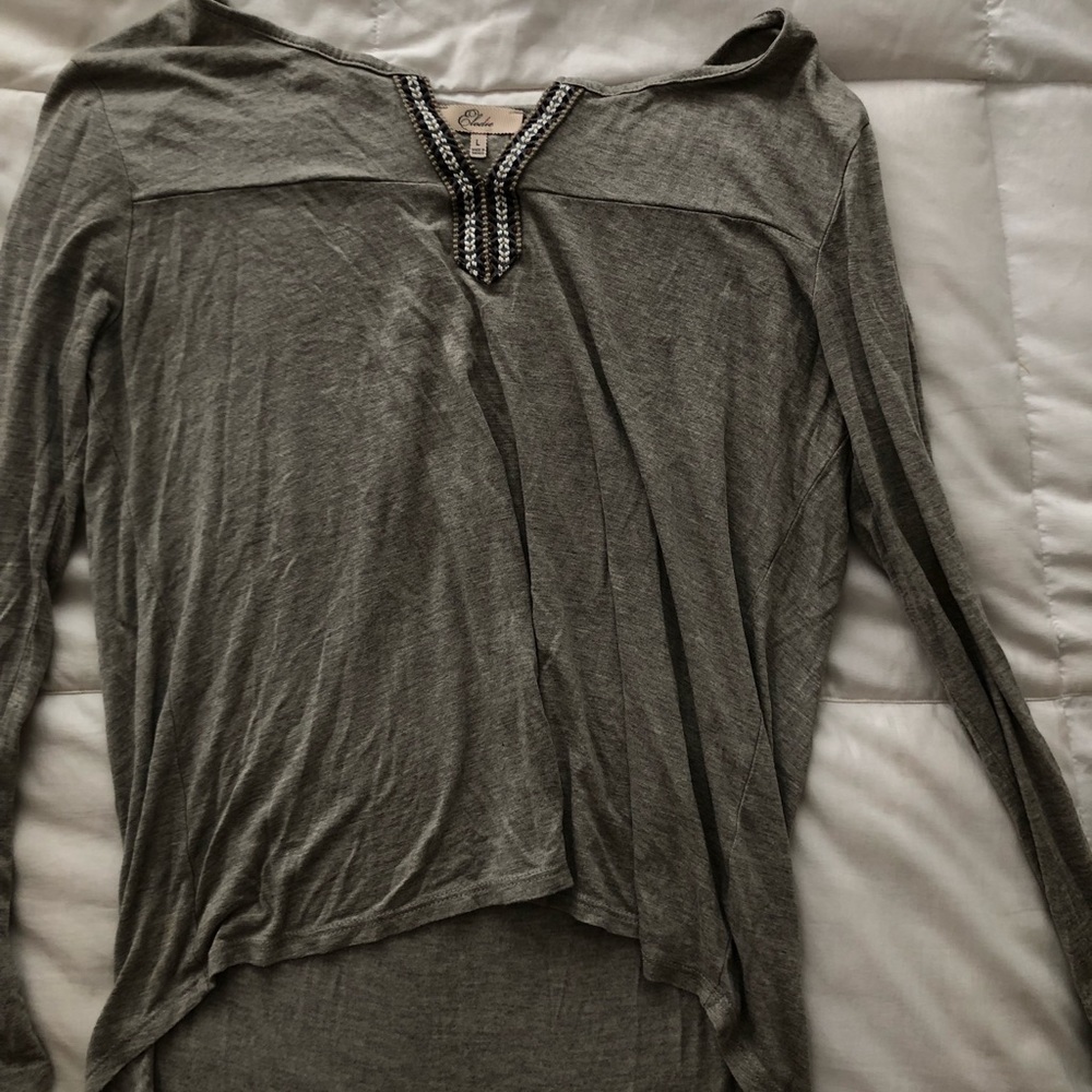 Gray Embroidered Shirt